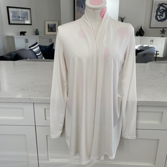 Tilley Canada Long Sleeve Open Front Poly Blend Neutral Cardigan Cream Sz S - Picture 10 of 10
